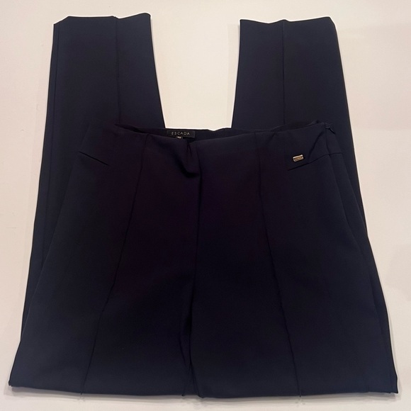 ESCADA Polyamide Stretch High-Waist Slim Leg Ankle Dress Pants Navy Blue  Size 40